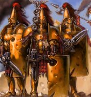 Members of the Legio Custodes, the precursor to the Adeptus Custodes, during the Great Crusade.