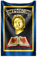 Chief Librarian Mephiston's personal Back Banner, presented to him following his heroic exploits on the Hive World of Hollonan