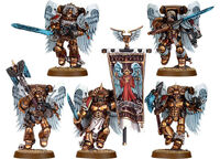 A squad of the Sanguinary Guard of the Blood Angels Chapter