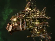 An Ork Hammer Stompa battlekroozer.