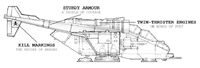 Imperial propaganda schematic of a Valkyrie Gunship