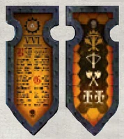 A pair of Vindicta Mandibus moderatus kill banners