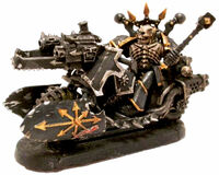 A heavily-modified Assault Bike belonging to an unknown Chaos Space Marine warband