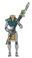 A Lychguard of the Nihilakh Dynasty armed with a Warscythe.