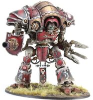 A Mechanicus-aligned Questoris Knight Magaera of House Hermetika