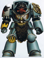 Wolf Guard Terminator Harok of Bran Redmaw's Great Company, killed in action on Betalis III whilst in combat with an Eldar Wraithguard.