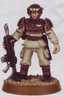 Cadian Shock Trooper of the 8th Cadian Regiment in uniform worn during the Vrakesworld Campaign of the 38th Millennium
