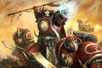 A Pre-Heresy image of Chaos Sorcerer Ahriman of the Thousand Sons, a legion filled with Psykers, using his psychic powers in combat before they were prohibited by the Council of Nikaea.
