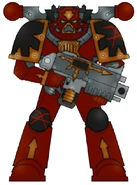 Eightscarred Chaos Marine 2.png (371 KB) A Chaos Space Marine of The Eightscarred Khorne Daemonkin warband.