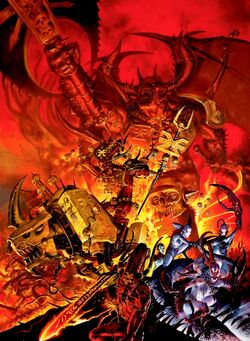 The forces of  face the hosts of  in one of the endless battles of the 