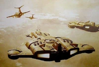 A pair of Barracudas hunt down Ork Fightas.