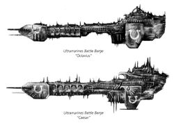 A pair of  of the Ultramarines' Chapter fleet.