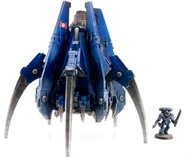 A size comparison of the Anvillus Dreadclaw and a Night Lords Heretic Astartes.
