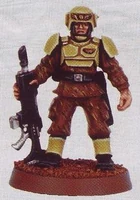 Cadian Shock Trooper of the 8th Cadian Regiment in uniform worn during the Gerreck Heresy of the 40th Millennium
