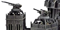 A set of Defence Turrets protecting an Imperial Defence Laser from enemy aircraft