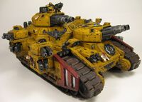 A relic Stormhammer of the Imperial Fists Space Marine Chapter