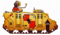 Damocles Rhino.jpg (100 KB) Damocles Command Vehicle of the Howling Griffons Chapter, commanding the Chapter's 3rd Company during the Dennar IV Rebellion.