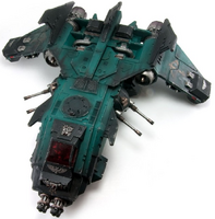 A Fire Raptor Gunship of the Sons of Horus Legion, front dorsal view