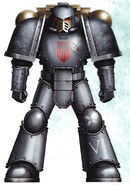 Executioners Vanguard Brother Skaran in Artificer Armour based on standard Mark IV Maximus Power Armour.