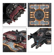 A Corvus Blackstar, details of Deathwatch iconography and weapons systems