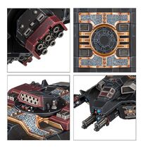 A Corvus Blackstar, details of Deathwatch iconography and weapons systems