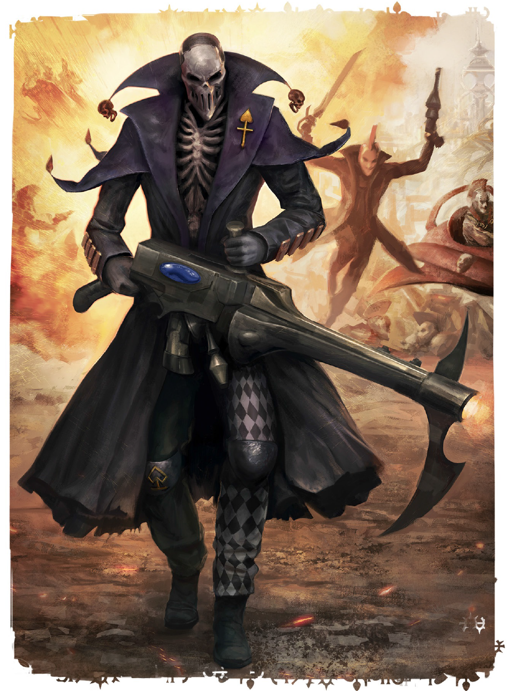 Warhammer 40K Eldar Harlequin Death Jester Cloak & Targeter