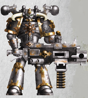 Paradus Mawl, an Iron Warriors Heretic Astartes Havoc, maintains an obsessive tally of his ranged kills with his Heavy Bolter