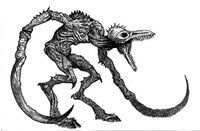 A Lesser Daemon of Malal, as originally illustrated in Warhammer Fantasy Roleplay 1st Edition