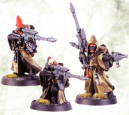 A Telennar Craftworld Rangers force. These Rangers are wearing the livery of those sited to the north of Battlezone Tisiphone during the Medusa V Campaign.