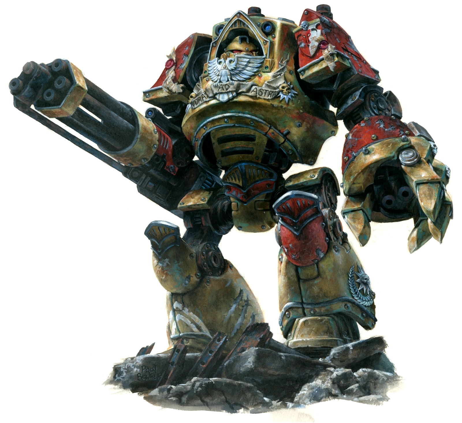 Dark Angels Legion Contemptor Dreadnought with 2 arms 