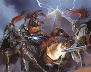 SoS vs. TS Dred.jpg (114 KB) A pair of Silent Sisters take out a Thousand Sons Contemptor Dreadnought during the Burning of Prospero.