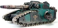 A Falchion super-heavy tank destroyer of the Sons of Horus Legion