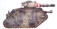 A Leman Russ battle tank of the Armageddon Steel Legion; this particular tank fought during the Third War for Armageddon