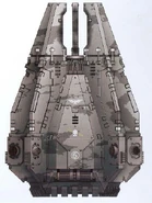A Drop Pod in Revilers livery using a disruption camouflage scheme; this Dop Pod was used by the Revilers' 6th Company in the drop onto the Plains of Azoth.