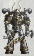 IronWarriorsVarsigonn.png (649 KB) The Iron Warriors Heretic Astartes Varsigonn of Lochos, here armed with a chainsword and Bolt Pistol, possesses autosentient bionics, a gift from a Warpsmith ally.