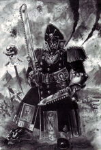 A Commissar-General; note, decorative skulls throughout his uniform, designated him as a Commissar of long service.