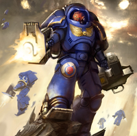 An Inceptor of the Ultramarines Chapter unleashes the wrath of the Emperor