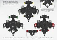 A squadron of Raven Guard Stormhawk Interceptors displaying their Chapter's common aviation markings.