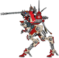 A Sydonian Dragoon riding upon a Mars Ironstrider Engine