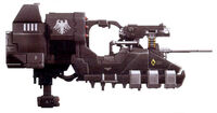 A Land Speeder Typhoon of the Raven Guard Chapter.