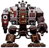 MkV Dreadnought 2.jpg (113 KB) A Grey Knights Mars Pattern Mark V Castraferrum Dreadnought, former Grand Master Orias, interred in his cybernetic sarcophagus in the 39th Millennium after confronting the Death Guard Daemon Prince Herperitus.