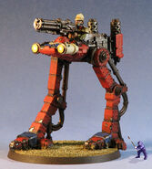 An early Praetorian Pattern Sentinel utilised by the Praetorian Guard Astra Militarum regiments.