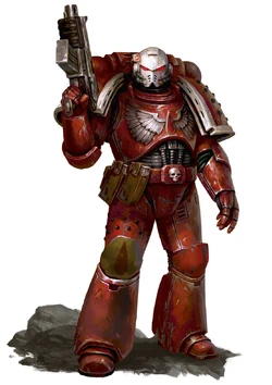 A Carmine Blades Astartes of the 3rd  of an unknown company.
