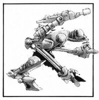 The ancient Crusader template pattern Battle-Automata, the predecessor of the Vorax-class Battle-Automata