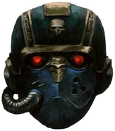 Omnishield Helm.jpg (123 KB) Omnishield Helm with Respmask Array. These specialised helms are all-enclosing, providing protection against everything from industrial pollution to the cold void of space.