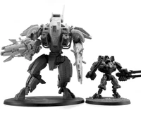 Ravana13.jpg (77 KB) Size comparison of an XV107 R'varna Battlesuit (left) and an XV9 Hazard Battlesuit (right)