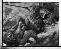 A Chaos Raptor in combat