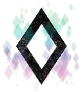The old Eldar Rune for Unity denotes the status of Player within the Harlequin masques. It is not worn in its basic form, but often echoed in diamond patterns across the masque.