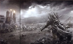 Мортарион во время атаки Доминики Минор Гвардией Смерти