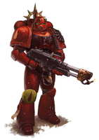 Blood Angels Tactical Marine armed with a Flamer